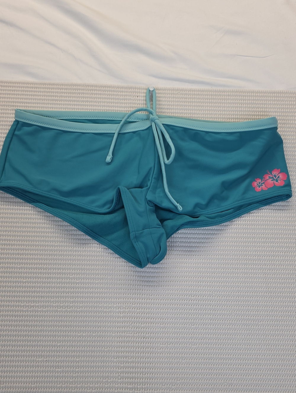 Hollister Teal Bikini Bottoms with Light Teal Trim and Pink Floral Detail Small - Picture 5 of 10